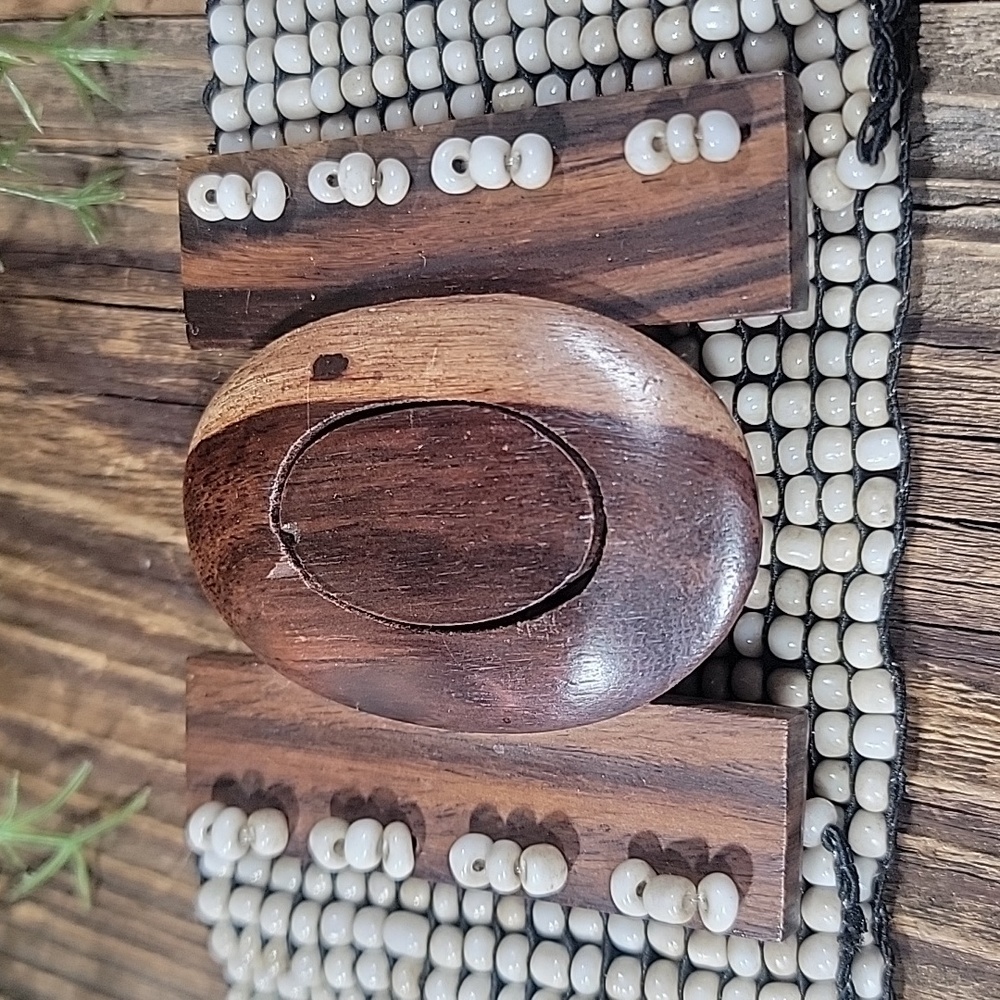 3/$10 *Stretchy Shell & Wood Belt 32+ - Picture 3 of 10